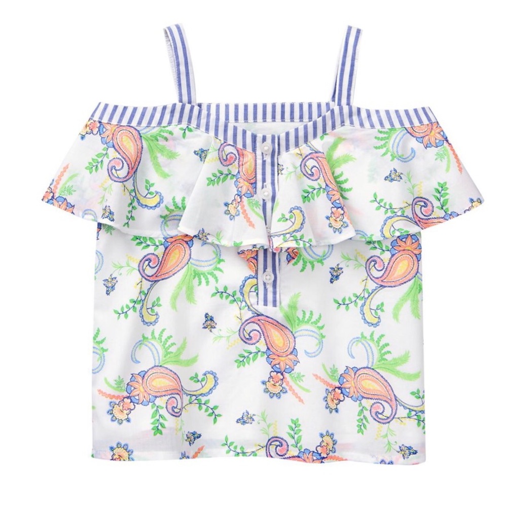 Janie and Jack off shoulder and shorts outfit